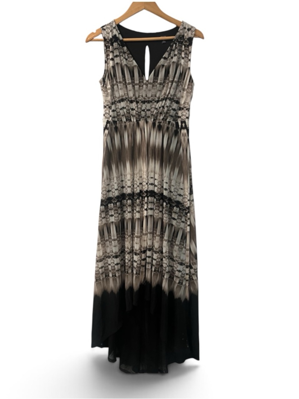 🖤 Simply Vera Vera Wang Abstract Maxi Dress Size Small Black Taupe